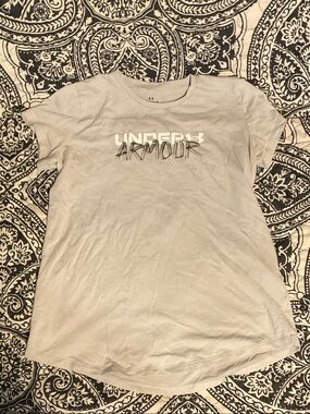 Under Armour Women's Light Gray Logo Short-Sleeve Tee